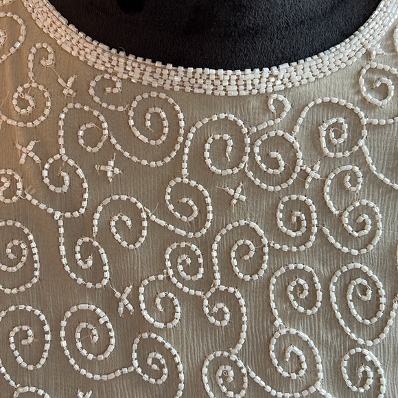 Vintage Stenay beaded cream cocktail evening dress! Sz6 fully lined - Picture 4 of 8